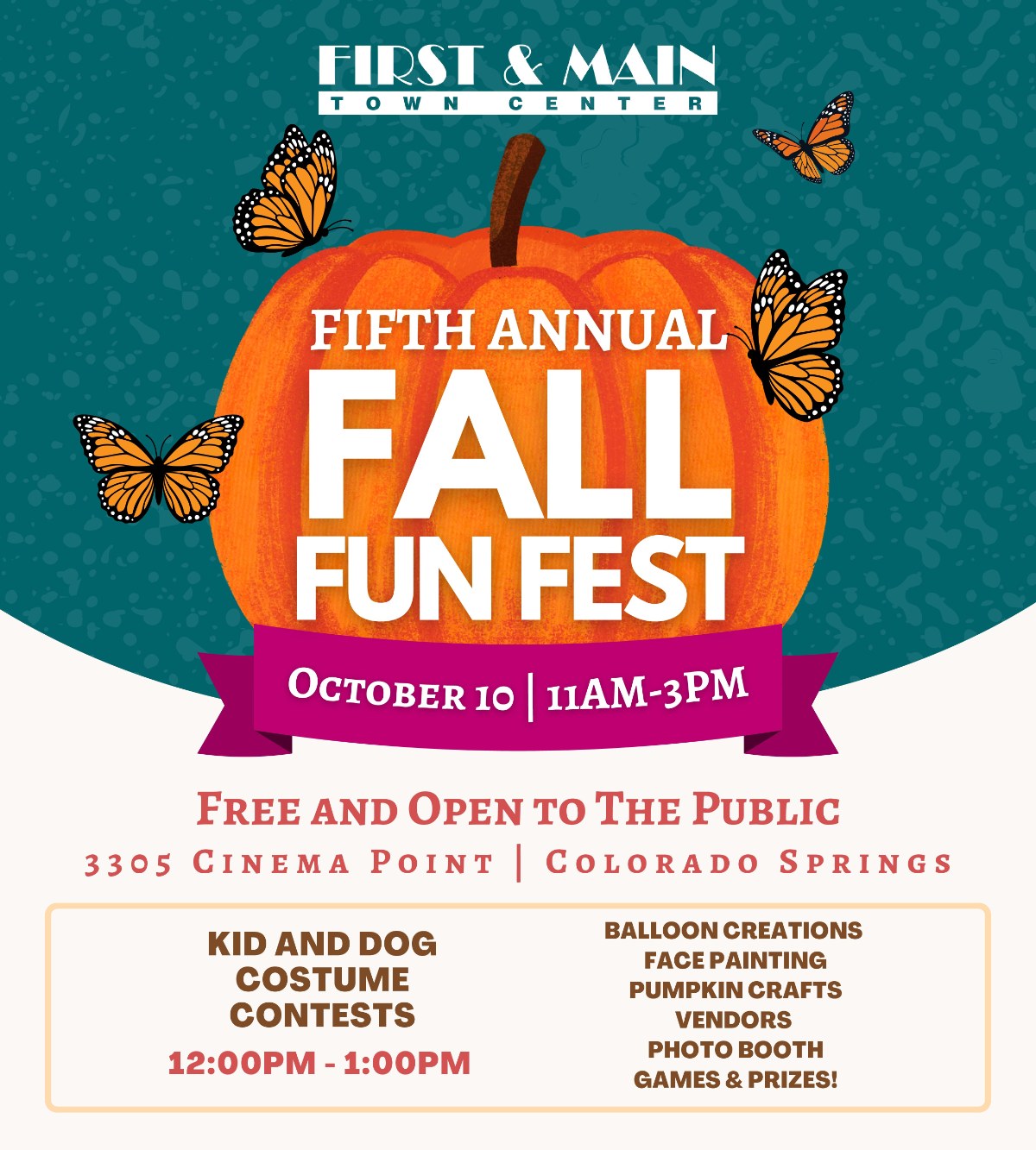 Fall Fun Fest at First & Main Town Center at 3305 Cinema Point - outdoors event in Colorado Springs on October 10, 2026