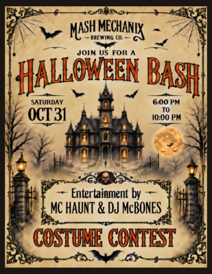Mash Mechanix Brewing Halloween Bash and Costume Contest presented by Polaris Pour | Harvest Dinner with Stag's Leap Wine Cellars at Mash Mechanix Brewing Co, 0 0