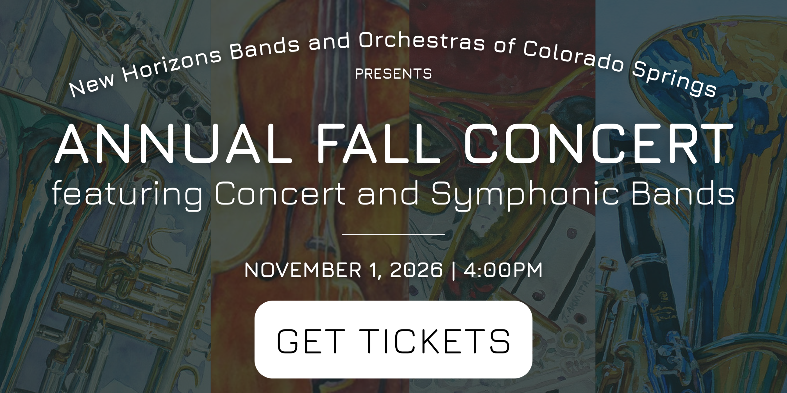 AD: New Horizons Band Annual Fall Concert. November 1, 2026.